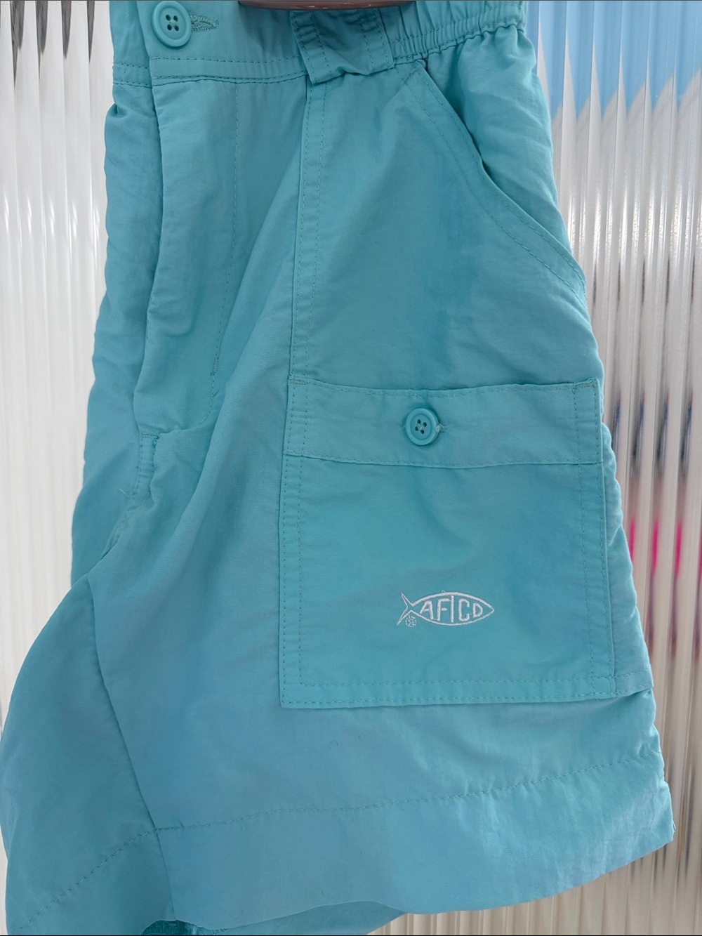 AFTCO Kids Turquoise Blue Cargo Shorts